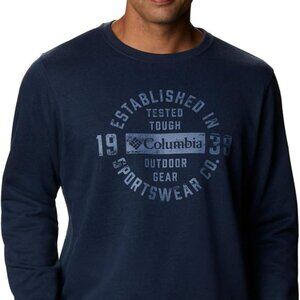 🆕Columbia Men's Hart Mountain Graphic Crew, XXL-Collegiate Navy Heather Tough